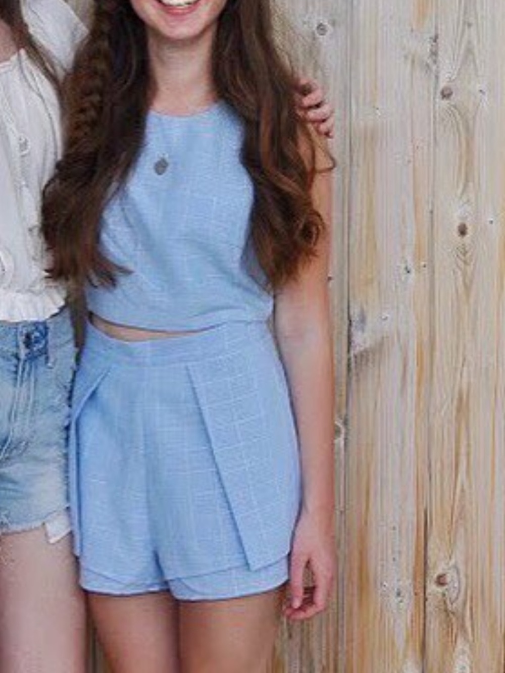 Blue checked shorts